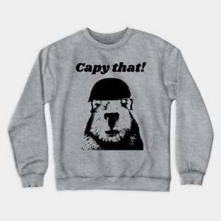 Capybara with a Helmet Crewneck Sweatshirt